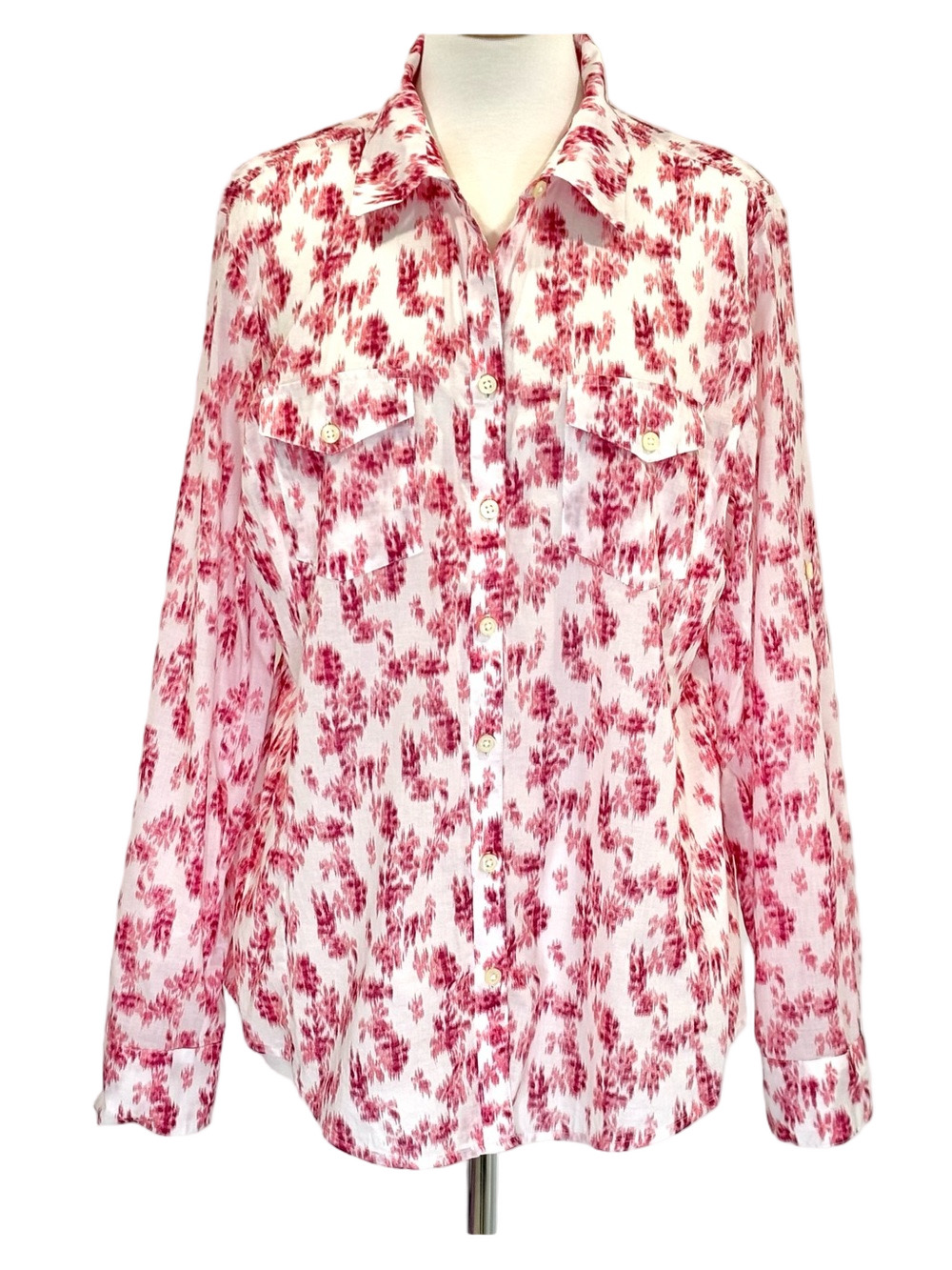 Banana Republic white and pink shirt